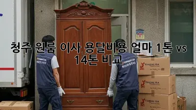 청주 원룸 이사, 용달비용 얼마? 1톤 vs 1.4톤 비교